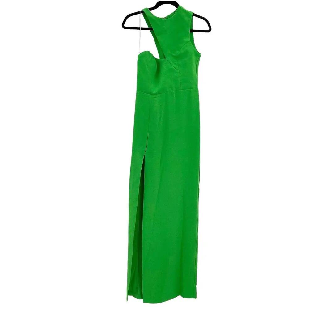 Amanda Uprichard Gilda Gown One-Shoulder Silhouette in Green Women's Size M NWOT - Picture 5 of 11